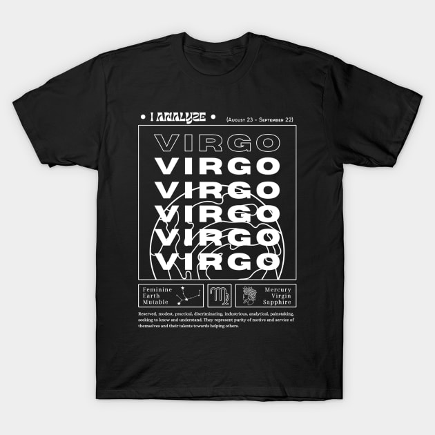 Virgo zodiac sign T-Shirt by Alfon Chappel